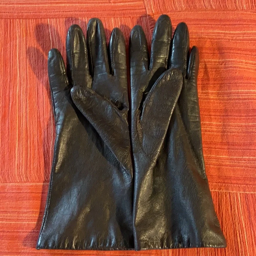 Chocolate Brown Genuine Leather Gloves Sz S